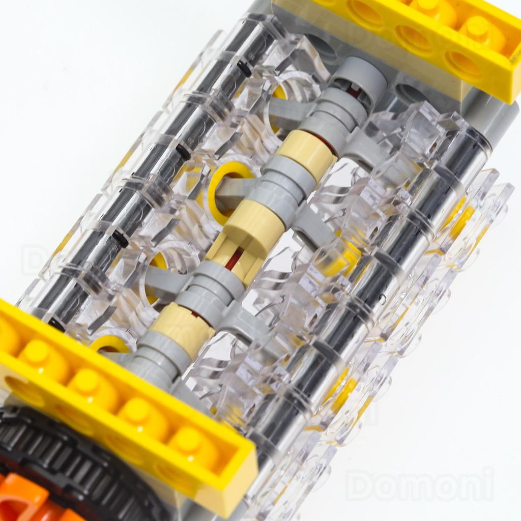 Domoni Powered V8 Engine Kit with M Motor and AA Box - Complete Dynamic Building Set, Fully Tech-Ready for MOC, RC Car, and STEM Projects