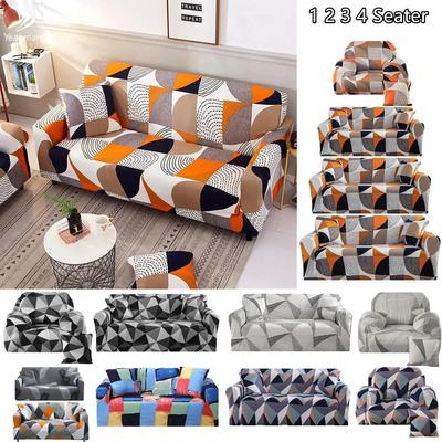 Stretch Sofa Cover Universal Printed Sofa Slipcover Loveseat Couch Cover Polyester Furniture Protector Cover with 1Pc Pillowcase