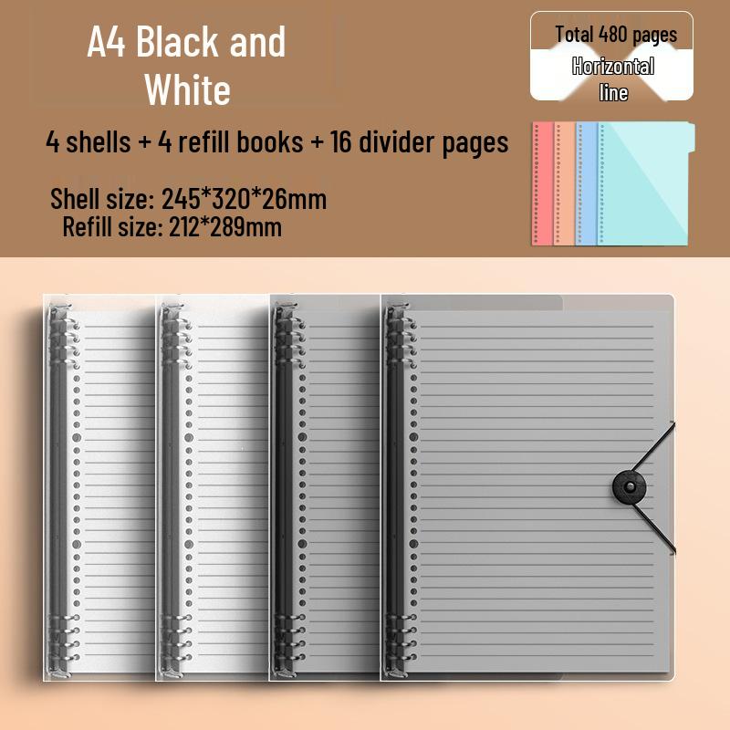 Comfortable B5 Loose-Leaf Notebook: Lined, Removable Binder, Simple Ins Style, Aesthetic Design, Ideal for Exams and High School Students.