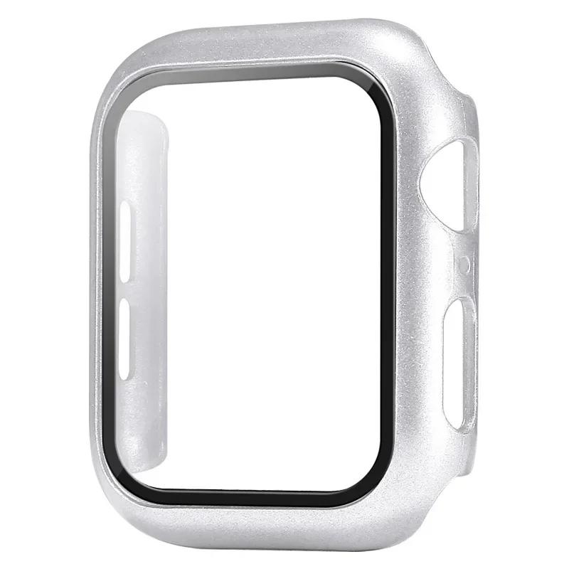 Tempered Glass+Cover For Apple Watch Case Series 9 8 7 6 5 se Screen Protector Film For IWatch 45mm 44mm 40mm 41mm Accessories