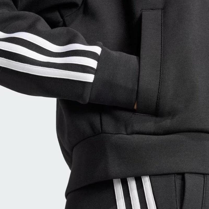 adidas Future Icons 3-Stripes Full Zip Hoodie Women Outerwear Black IN9475