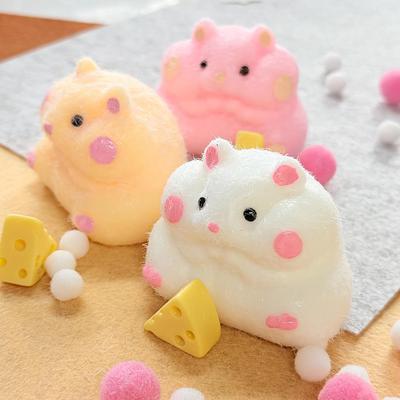 4 Farben Handgemacht Weich Kawaii Hamster Dekompression Taba Squishy Spielzeug Stressabbau Sensorische Spielzeuge für Kinder Erwachsene Festival Geschenke