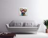 Fokenzary Handwritten Painting Wall Hanging Oil Painting Happy Glasses Frog Abstract Painting Modern Pop Art Perfect for Living Room and Bedroom