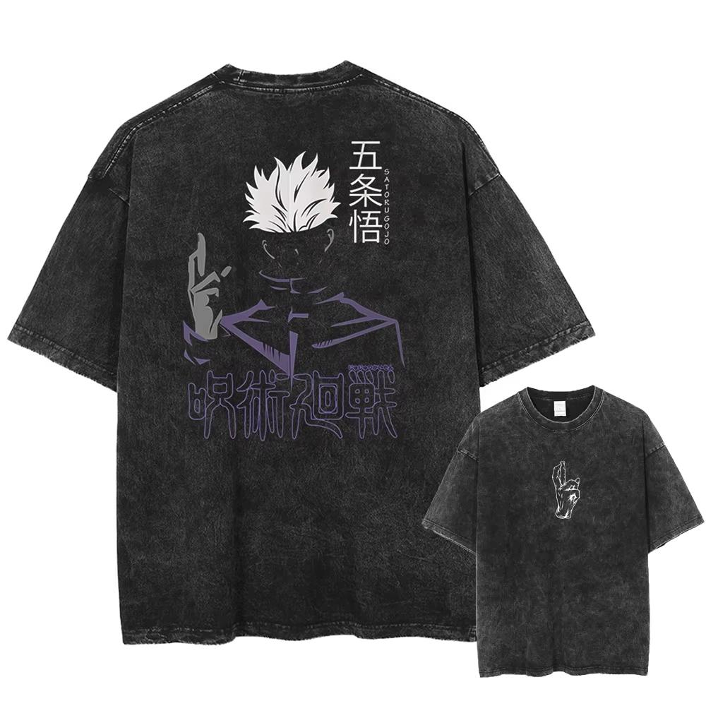 

Anime Jujutsu Kaisen Nanami Kento Printed Tshirt Mens and Womens Washed Tshirt High Quality Vintage Cotton Tshirt XL