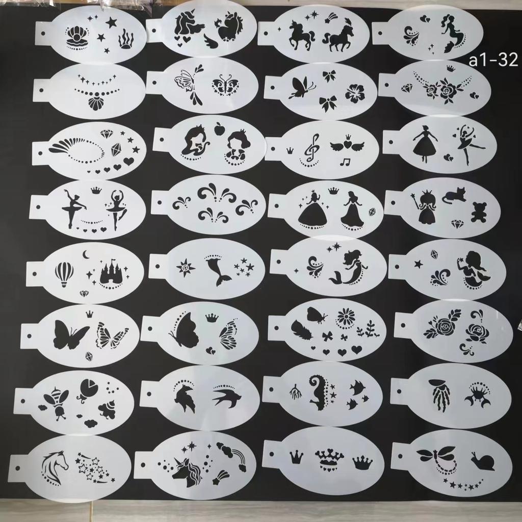 Körpergesichtsmalerei Schablonen Plastik Tattoo Schablonen Gesichts Zeichenschablonen Wiederverwendbare Make-up Schablonen