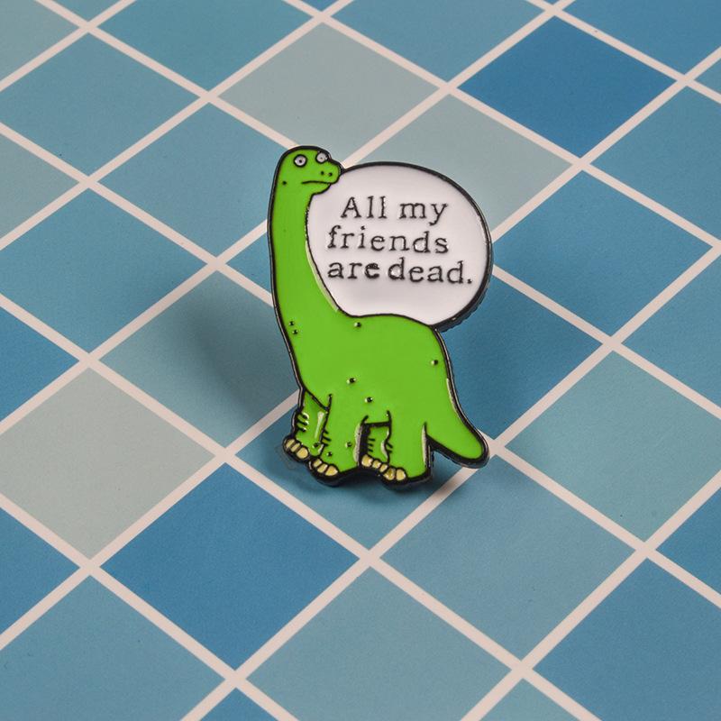 Green Trendy Dinosaur Brooch In Alloy Material Perfect For Fashion Lovers Collectors And