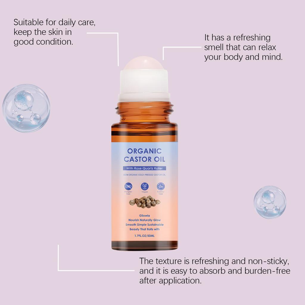 Olio di Ricino Roller Applicatore Visheng E Olio per la cura del corpo multiuso idratante e nutriente per massaggio quotidiano