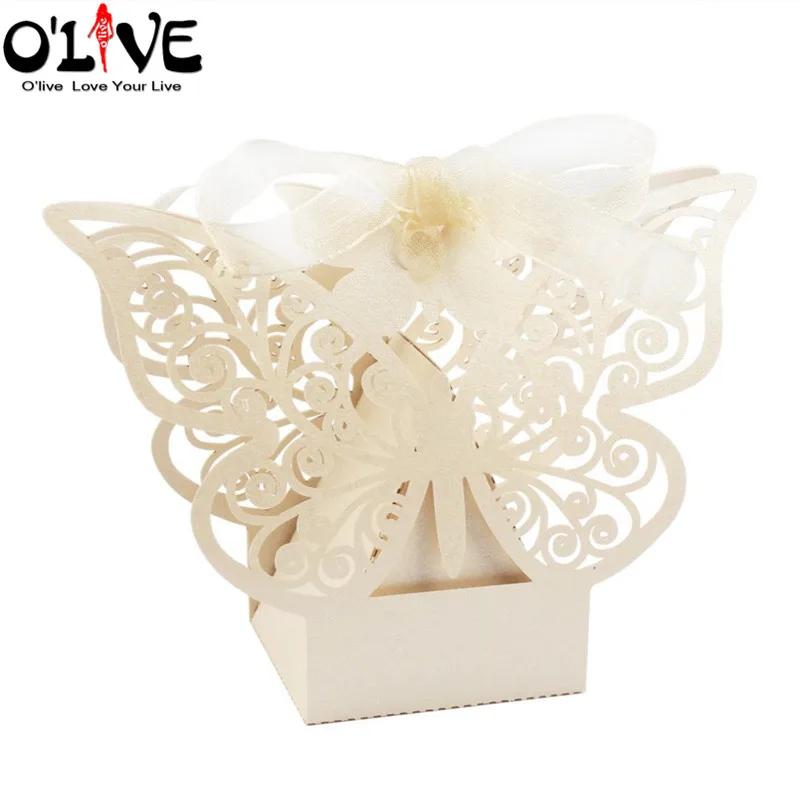 50Pcs Butterfly Favor Gift Candy Box Wedding Gift Chocolate Party Favors Packaging Sugar Boxes Present Box Decoration