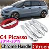 For Citroen C4 Picasso SpaceTourer MK2 2014~ Chrome Door Handle Cover Car Accessories Stickers Trim Set 2015 2016 2017 2018