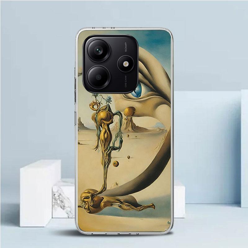 Salvador Dali Art Phone Case For Xiaomi Redmi Note 15 14 14S 13 12S 12 Pro Plus 11S 11 11T 11E 10S 10 + Soft TPU Back Cover Redm