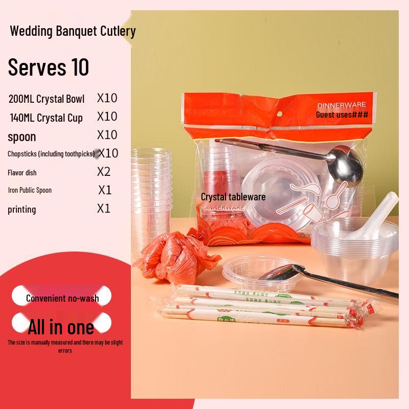 

OIMG Disposable Crystal Airline Tableware Set