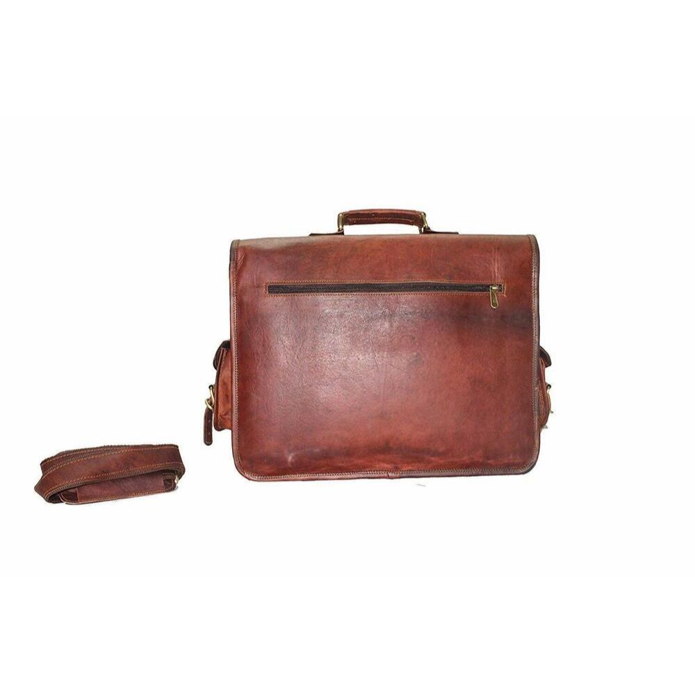 16-дюймовый винтажный портфель из натуральной кожи с отдельным плечом для ноутбука 16 — фото 2