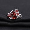 Design Sense Natural Gem Ring Female, Personality S925 Silver Inlaid Natural Garnet Ring