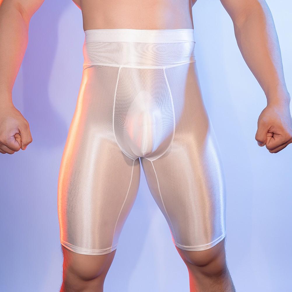 All Season Bulge Pouch Underwear Men Boxer Shorts Oil Glossy Trunks