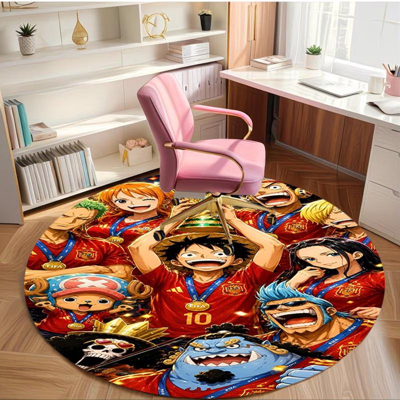One Piece Print Round Rug, Washable Floor Carpet, For Entryway Dorm Laundry Room Office Study, Home Decor Birthday Christmas Gift