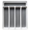 Flatware Tableware Silverware Drawer Organizer with Non-slip TPR Linings Non-Slip Utensil Organizer Plastic Cutlery Tray