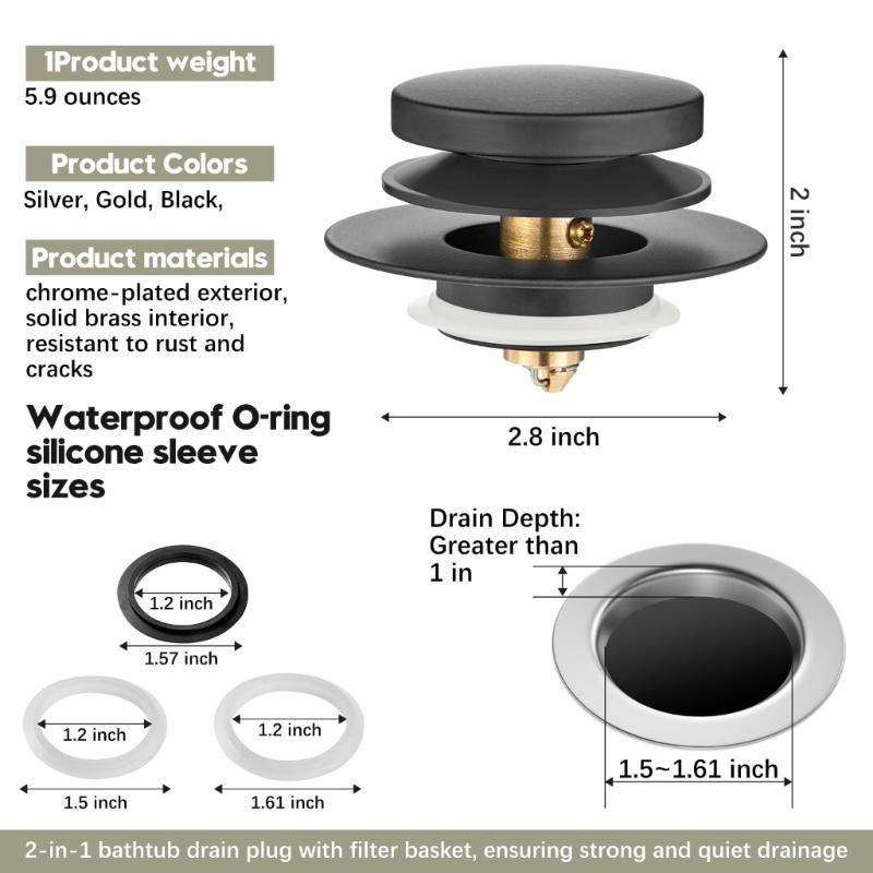 Strong Metal Bath Tub Drain Stoppers Popups Mechanism Proof Designs Drain Stoppers Metal Bath Drain for Bathroom
