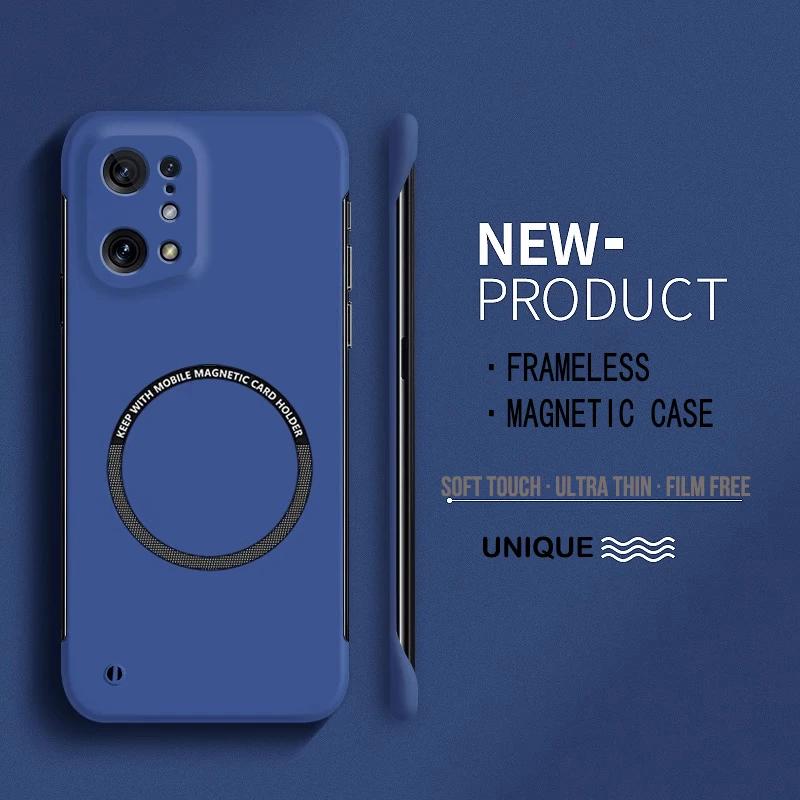 Ultra Thin Frameless Magnetic Hard PC Phone Case For OPPO A96 A76 A36 A78 4G 5G Magnetic Candy Color Shockproof Protect Cover