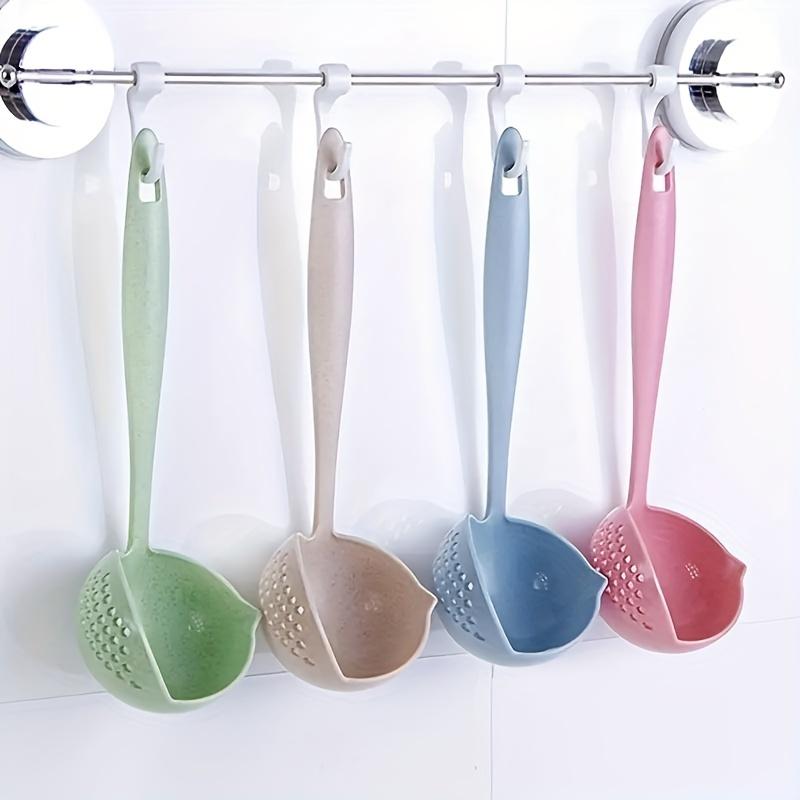 [Soup Strainer Spoon] 1pc High-Quality 2-in-1 Soup & Strainer Spoon - Wheat Straw Plastic,Perfect for Hot Pot & Soups, Food-Safe Kitchen Utensil