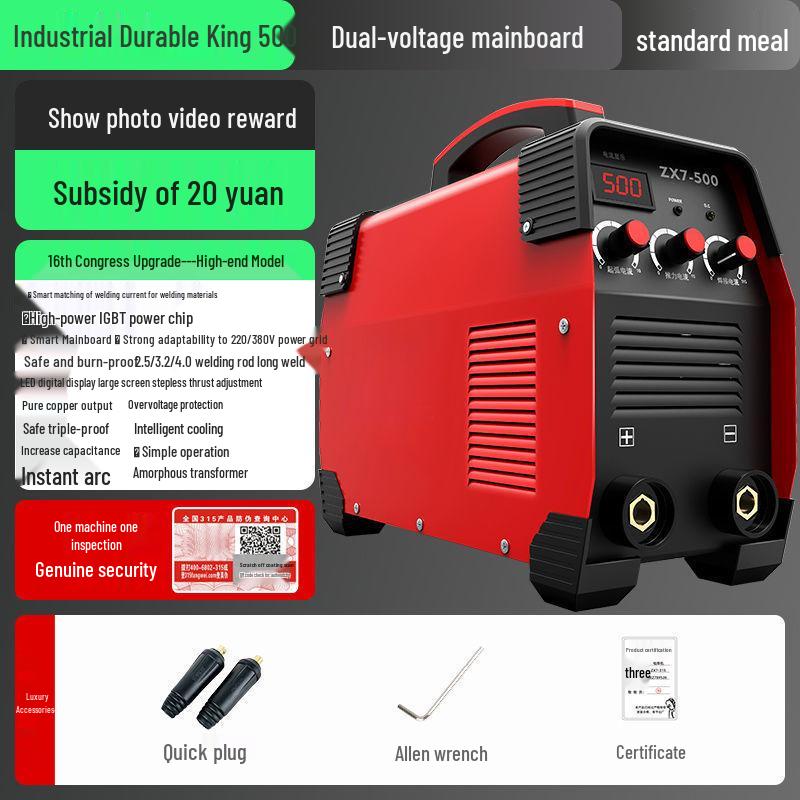 500 Electric Portable Dual Voltage Welder: 220V/380V Industrial-Grade Household Laser DC Welder