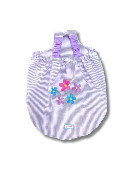 TOOF DAISY EMBROIDERY SEERSUCKER TOP - PURPLE