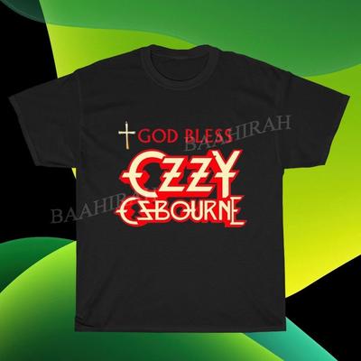 Nuova T-Shirt Divertente Americana Ozzy Osbourne God Bless Logo Taglia dalla S alla 5XL