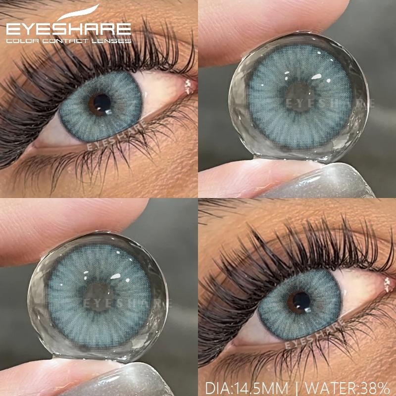 

EYESHARE 2 шт. Цветные контактные линзы для глаз Синие линзы Серые зрачки Коричневые линзы Зеленые контактные линзы для глаз Косметика для красоты Ежегодно