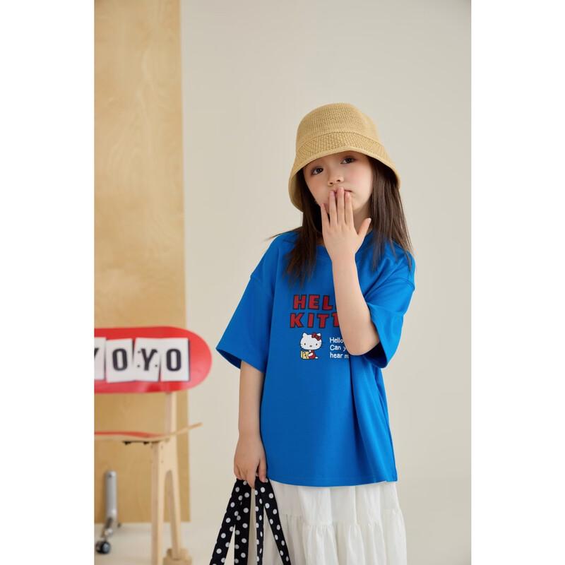 Chenchenma Girls' Kitty Print Modal Cotton T-Shirt