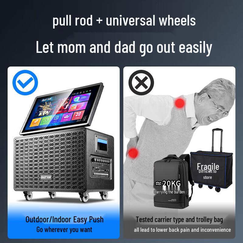 SAST All-in-One Car Karaoke System with 21-inch Display CN Plug (adapter Included)