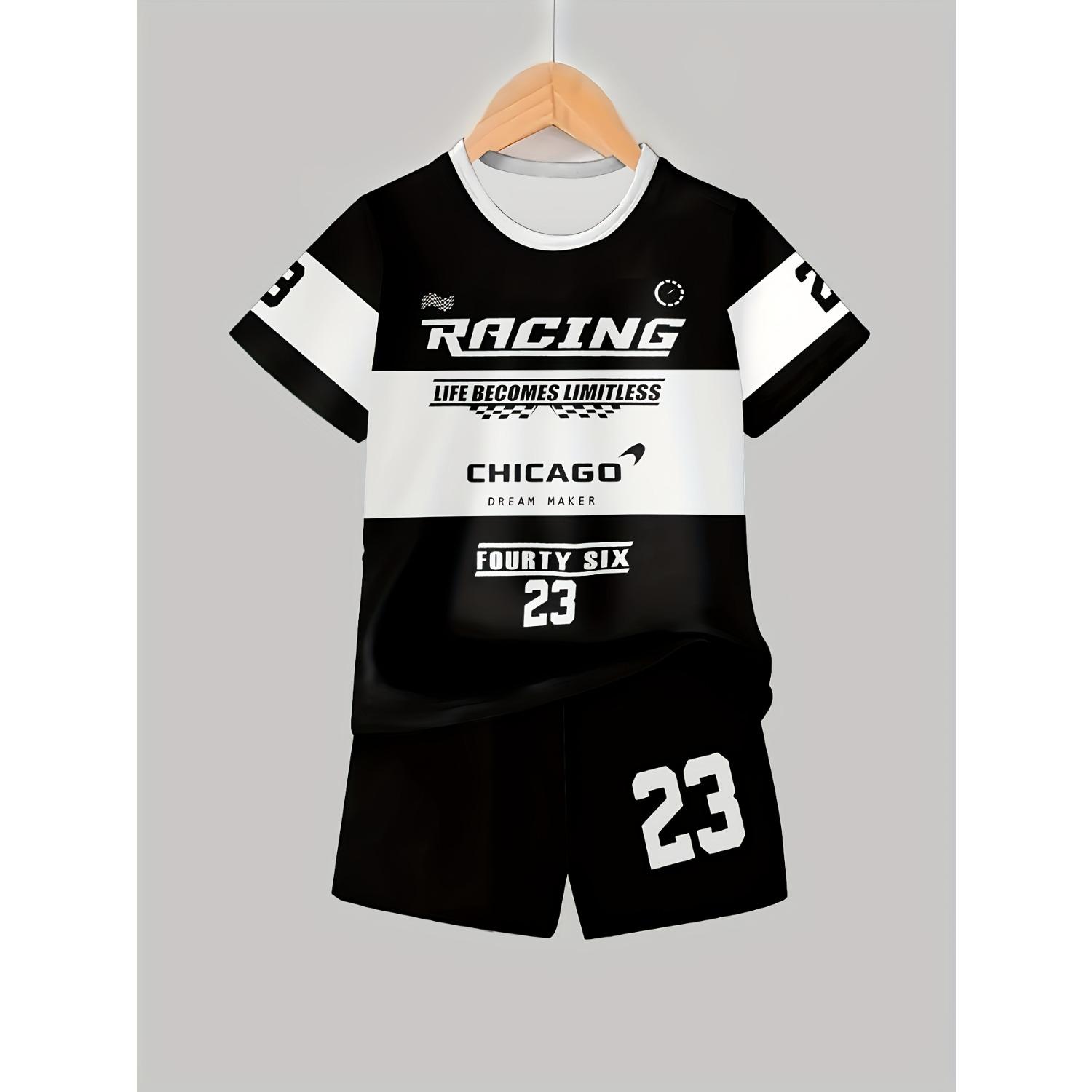 

Модный мужской комплект из повседневного пуловера с 3D-печатью, шорт с коротким рукавом, спортивной футболки T, мужской комплект для активного отдыха футболка и шорты 5-6 Years