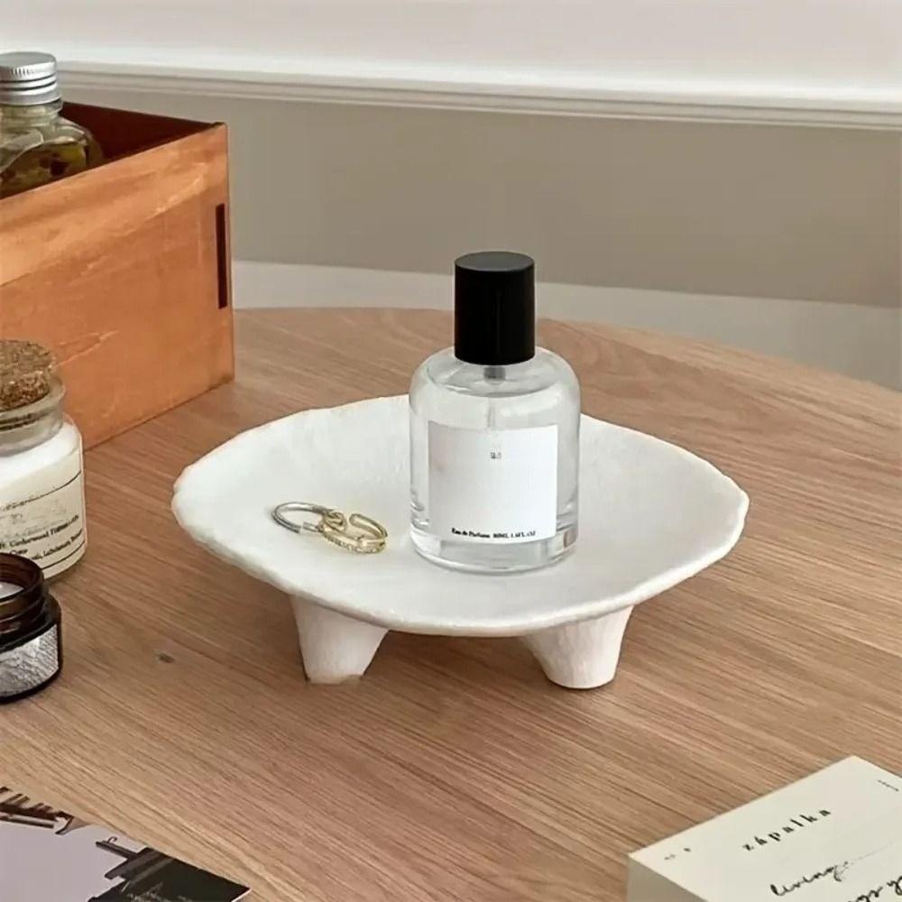Irregular Jewelry Storage Tray Ceramic Aromatherapy Candle Stand Jewelry Display Rack  Food