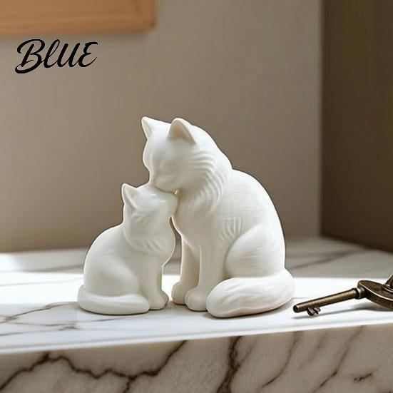 Kompaktes Nachttisch-Ornament 3D-gedruckte Katzenfigur Niedliche Mutter und Kätzchen Statue Retro-Stil Raumdekor Minimalistische Tierfigur für Zuhause Büro Schreibtisch