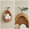 Pear Basket Handwoven Hanging with Open Front Woven for Kids, Nursery, Entryway, Playroom