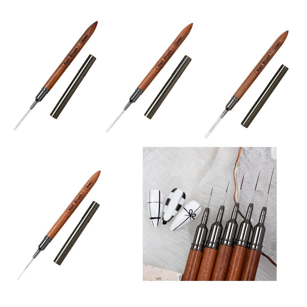 Pensulă Nail Art 6/9/12/15/18mm Pensulă Liner Nail Art Pensulă Pictură Design Nail Art Instrument Punctare Unghii pentru Designuri Nail Art