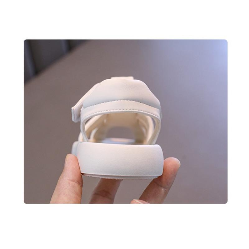Children's Closed-Toe Sandals Anti-Slip Thick-Sole Beach Shoes for Girls, Hollow-Out Fashionable Casual Kid Sandals
