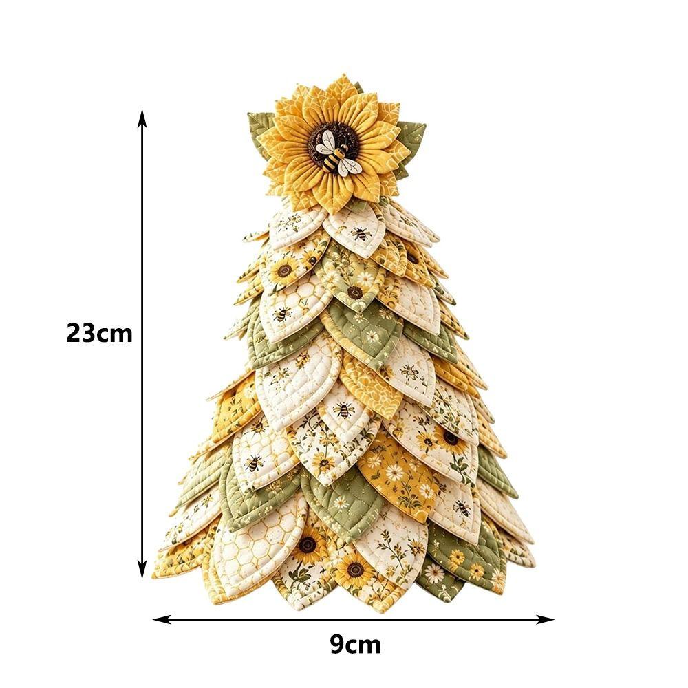 Pre Cut Fabric Quilted Christmas Tree Vintage Style 3D Tabletop Ornament Garden Decoration