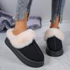 Fashion Luxury Faux Fur Indoor Slippers Women 2025 Winter Warm Short Plush Suede Mules Slippers Soft Thick Bottom Furry Bedroom Slides
