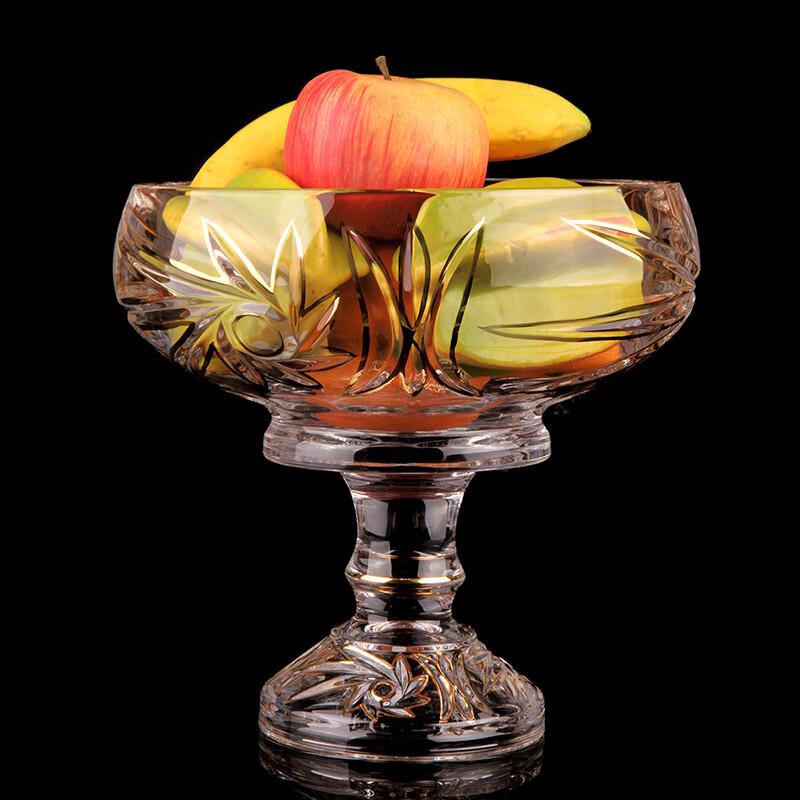 Flevincy European Style Golden Windmill Glass Fruit Plate