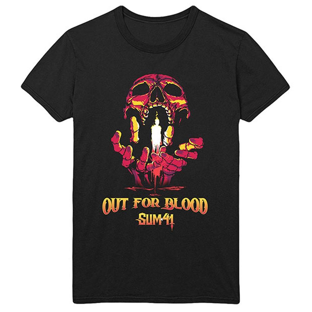 Men s Sum 41 Out For Blood (Back Print) Slim Fit T-shirt Medium Black XL