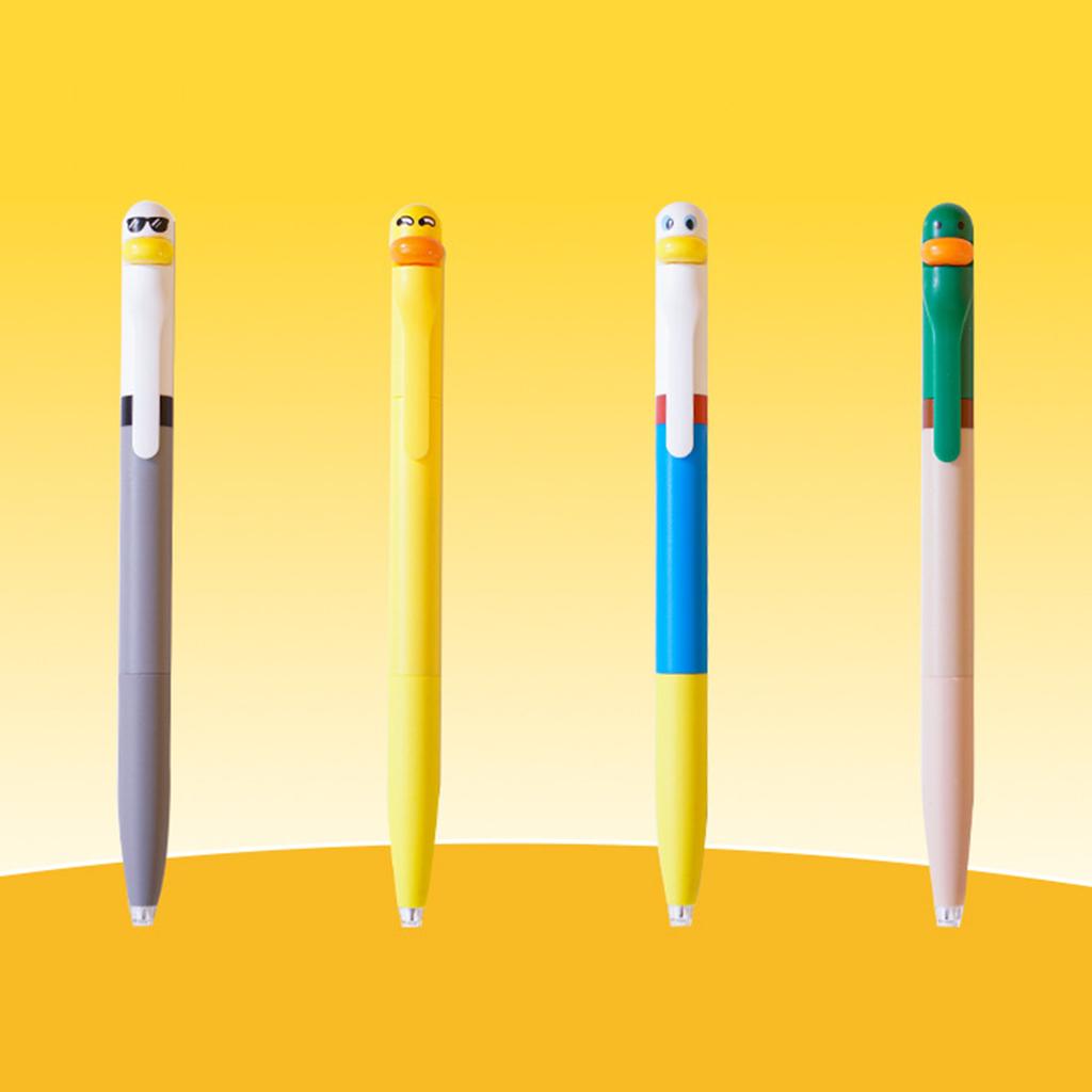 Rolig Anka Gelpen Vrid för att Öppna Stäng Gelpen 0,5 mm Spets Snabbtorkande för Skrivande Anteckningstagande Journalföring Kontorsmaterial