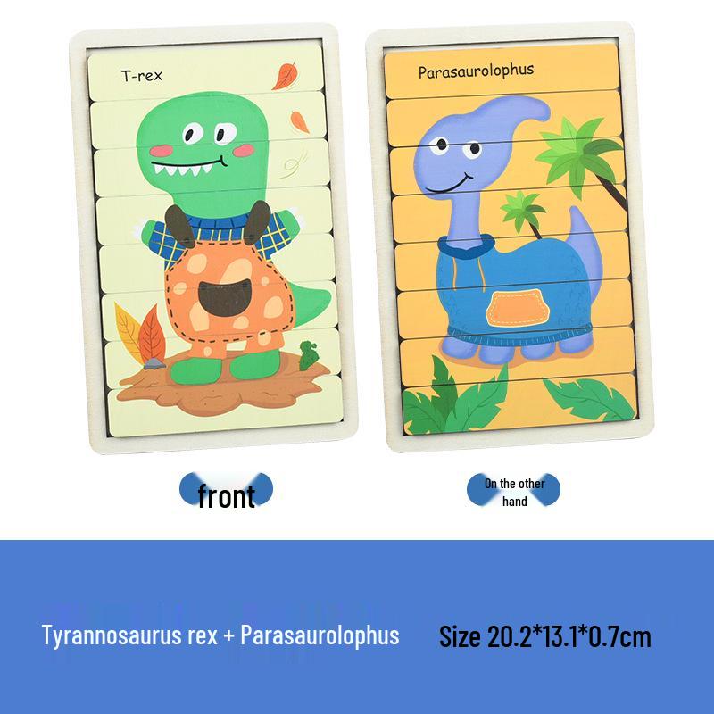 Creative Wooden Dinosaur Puzzle for Kids: Educational Animal Pattern for Kindergarten