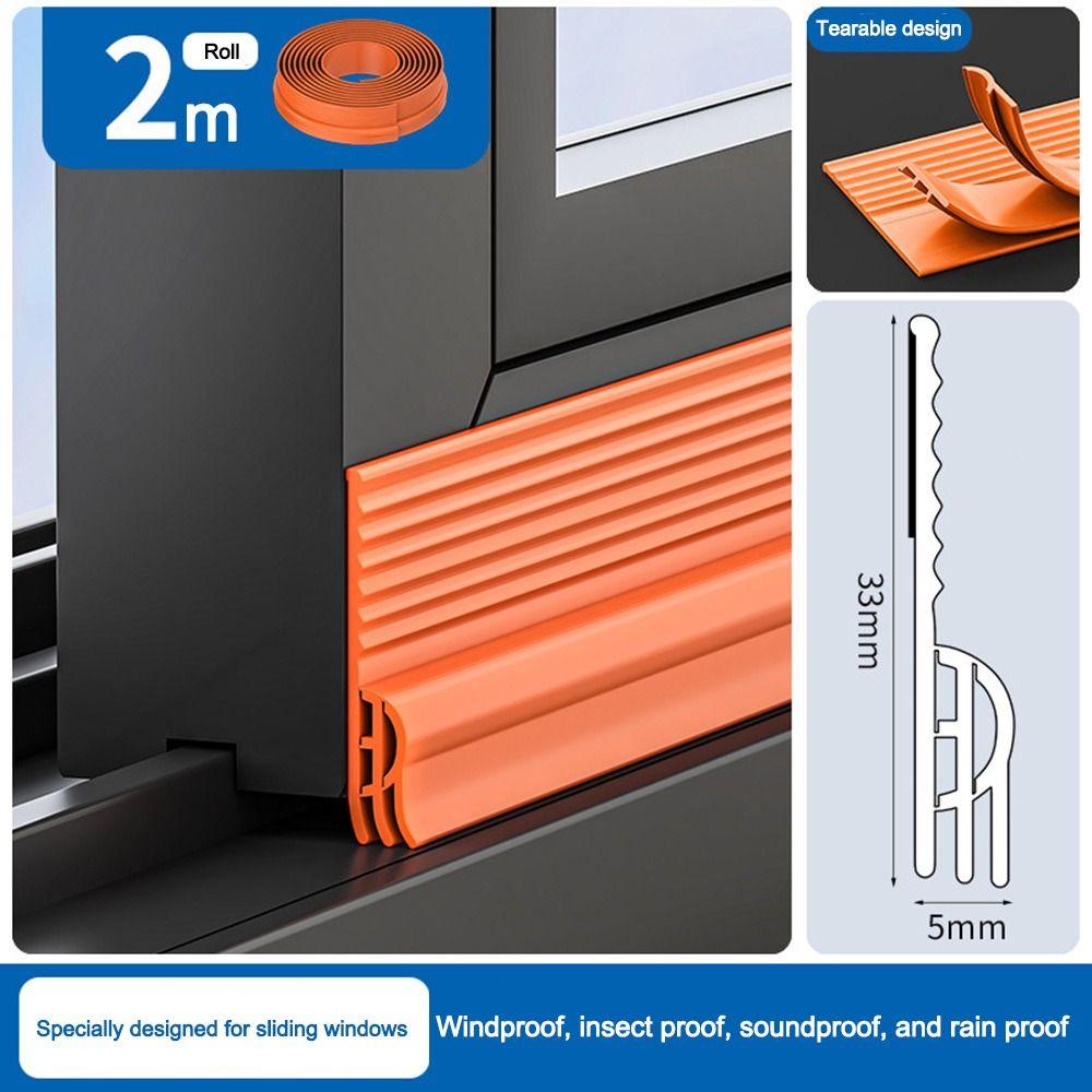 2M Rubber Sliding Door Sealant Strips Soundproofing Aluminum Alloy Soundproofing  Door Seals