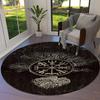 Tree of Life Viking Yggdrasil Valknut Round Carpet Rug for Living Room Bedroom Sofa Decor,Kid Paly Area Rug Non-slip Floor Mat