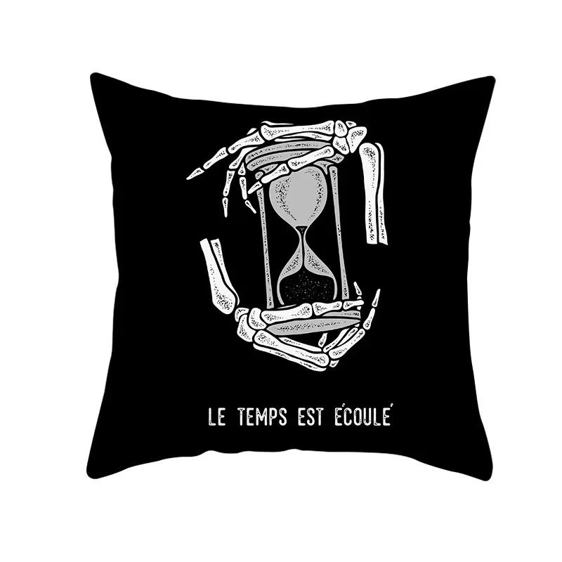 Home Decor Halloween Skull Pillowcase Sofa Cover Pillow Cover Car Cushion Cover Throw Pillow Case 18X18 Inches Funda De Almohada