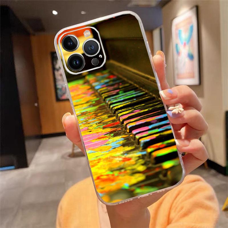 Phone Case For iphone 17 Air 17 Pro Max 16 15 14 13 Pro Max 15 16 Pro 15Plus Music note piano