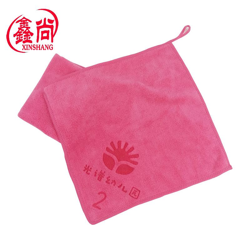 Kindergarten square towel hot stamping microfiber water-absorbing children's hand towel gas station square towel