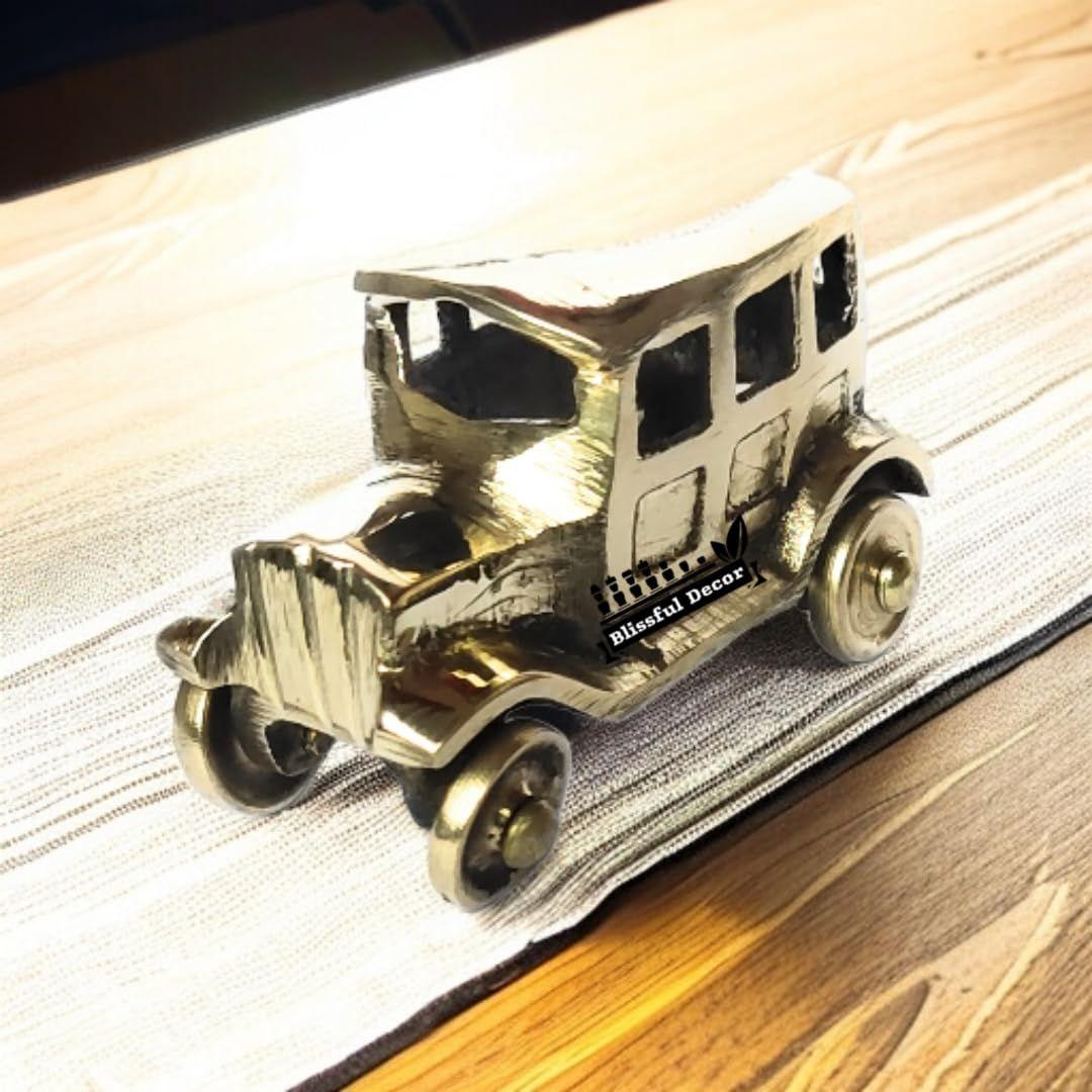 Brass Vintage Motor Car Showpiece Figurine Statue for Home, Brass Showpieces for Home, Small
