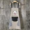 1Pc Hand Towel Apron Waterproof Stain Home Kitchen Cooking Waist Cute Bear Hanging Neck Towel Apron Oversleeve