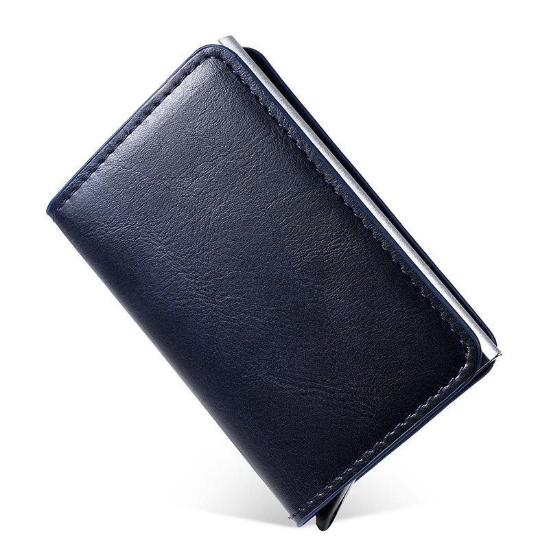 RFID anti-theft brush aluminum box card bag carbon fiber pattern credit card box automatic pop-up card bag multi-card position wallet