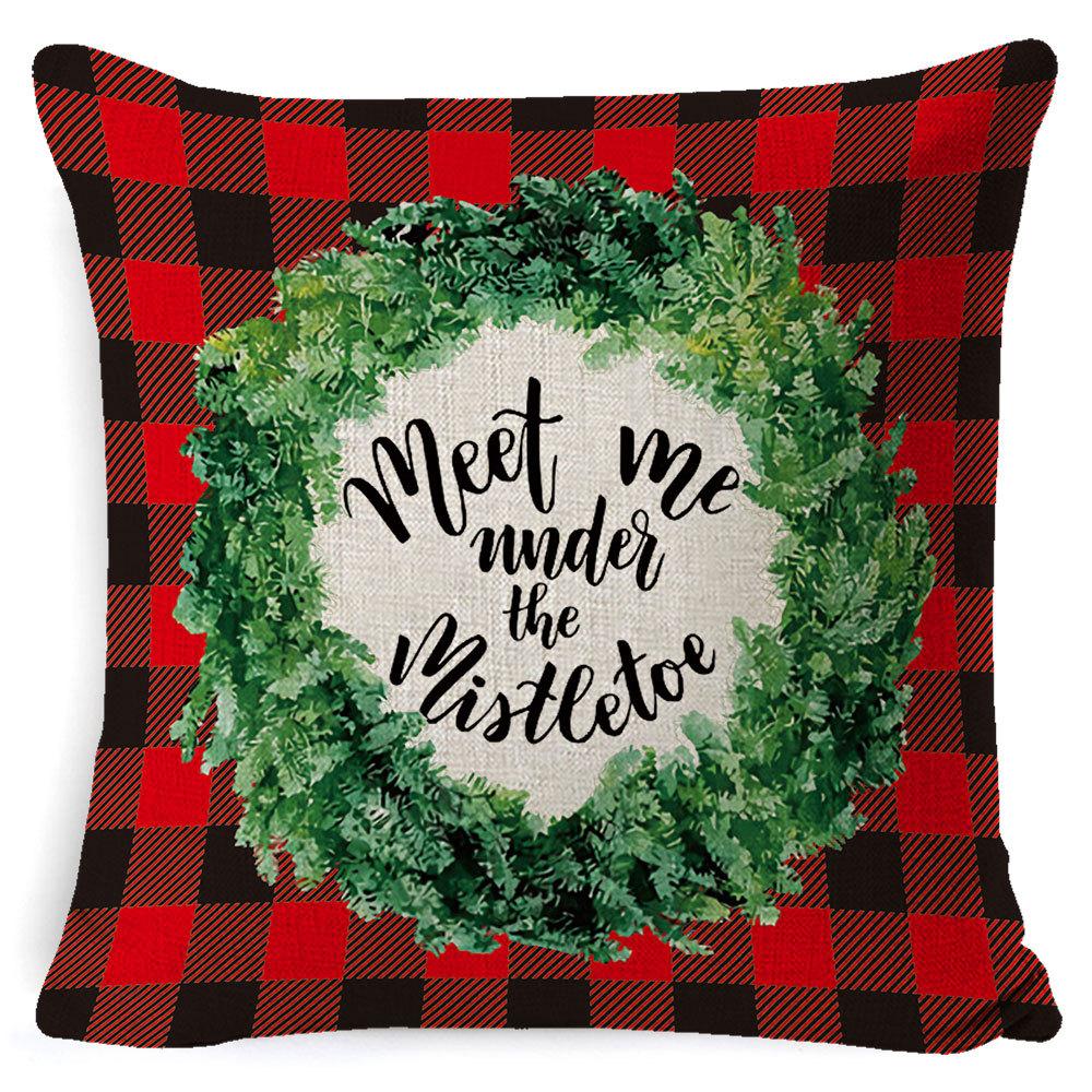 Christmas Pillow Cover Home Sofa Cushion Elk Letter Print Cushion Cover Christmas Atmosphere